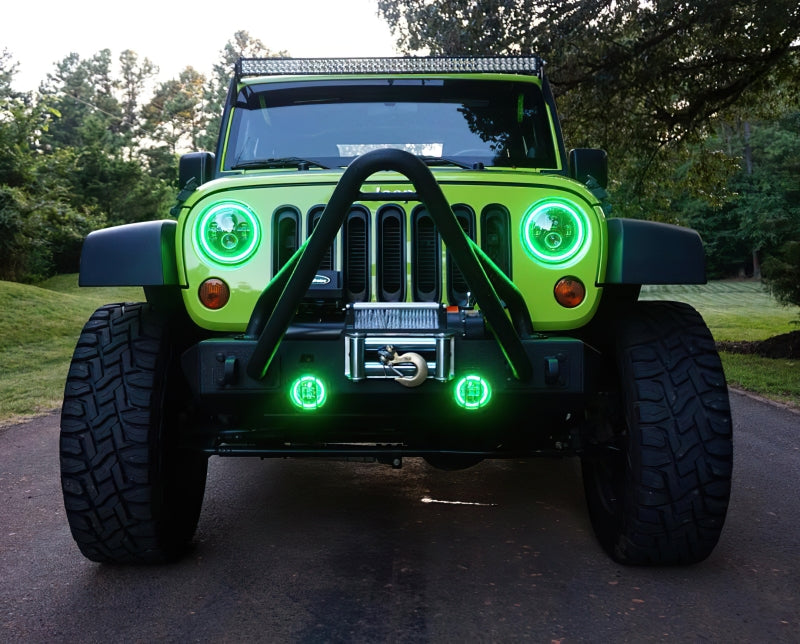 Oracle 7in High Powered LED Headlights - Black Bezel - ColorSHIFT No Controller