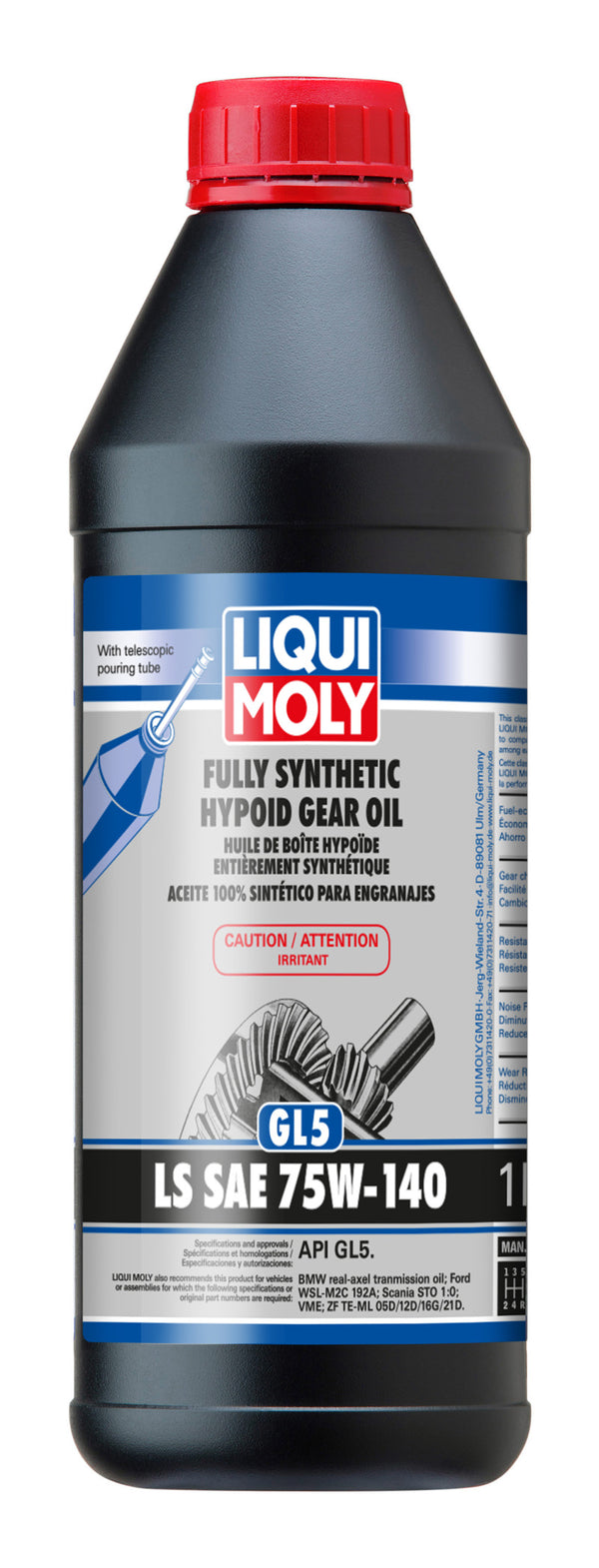 LIQUI MOLY 1L Fully Synthetic Hypoid Gear Oil (GL5) LS SAE 75W140 - Case of 6