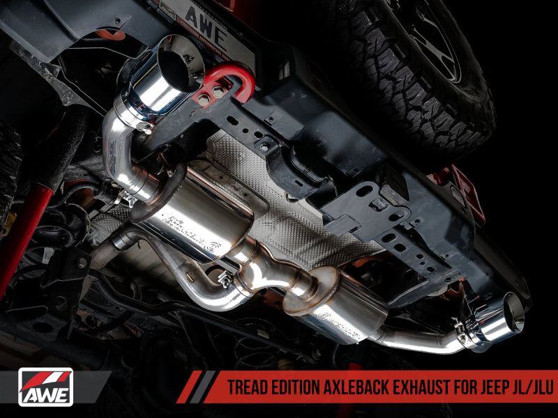 AWE Tuning 2018+ Jeep Wrangler JL/JLU Tread Edition Axle-Back Dual Exhaust - Chrome Silver Tips