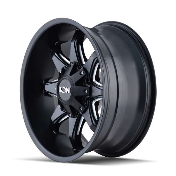 ION Type 181 20x9 / 8x165.1 BP / 18mm Offset / 130.8mm Hub Satin Black/Milled Spokes Wheel