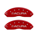 MGP 4 Caliper Covers Engraved Front Acura Engraved Rear TLX Red finish silver ch