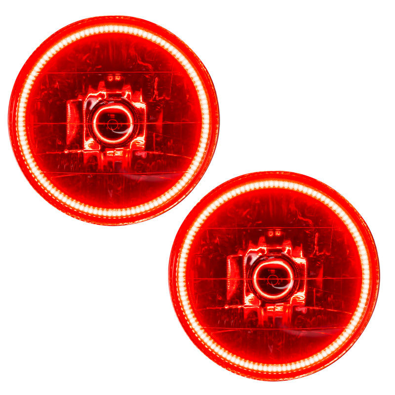 Oracle Lighting 97-06 Jeep Wrangler TJ Pre-Assembled LED Halo Headlights -Red