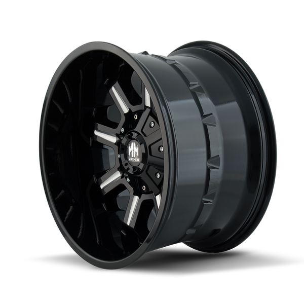 Mayhem 8105 Combat 18x9 / 8x165.1 BP / -12mm Offset / 130.8mm Hub Black w/ Milled Spokes Wheel