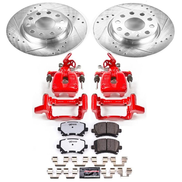 Power Stop 2010 Volkswagen Golf Rear Z26 Street Warrior Brake Kit w/Calipers