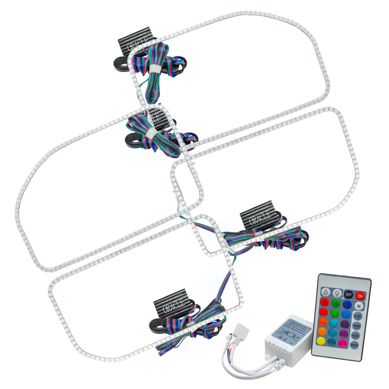 Oracle Ford F250/350 11-16 Halo Kit (Square Ring Design) - ColorSHIFT w/ Simple Controller