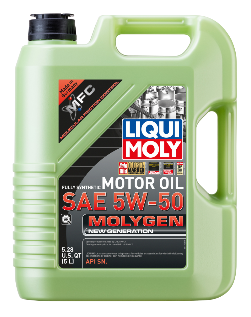 LIQUI MOLY 5L Molygen New Generation Motor Oil 5W50 - Case of 4