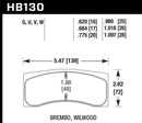 Hawk DTC-50 Alcon 20mm Race Brake Pads