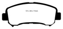 EBC 08-09 Nissan Rogue 2.5 Greenstuff Front Brake Pads