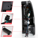 ANZO 1999-2002 Chevy Silverado 1500 LED Taillights Plank Style Black w/Clear Lens