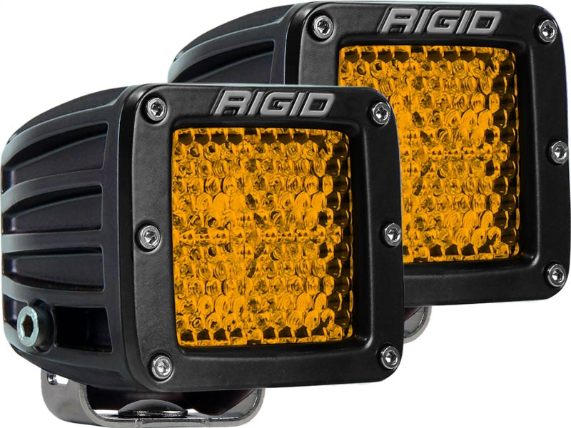 Rigid Industries D-Series - Diffpaired Rear Facing High/Low - Yellow - Pair