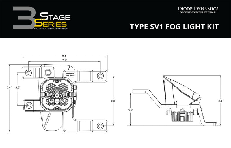 Diode Dynamics SS3 Max Type SV1 Kit ABL - White SAE Fog