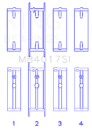 King GM 231 (3800) V6 (Size STD) Main Bearing Set