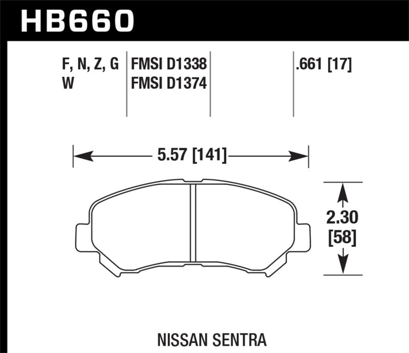 Hawk 09-10 Nissan Maxima / 08-10 Rogue / 07-09 Sentra SE-R / 10  Sentra SE-R M/T  Performance Cerami