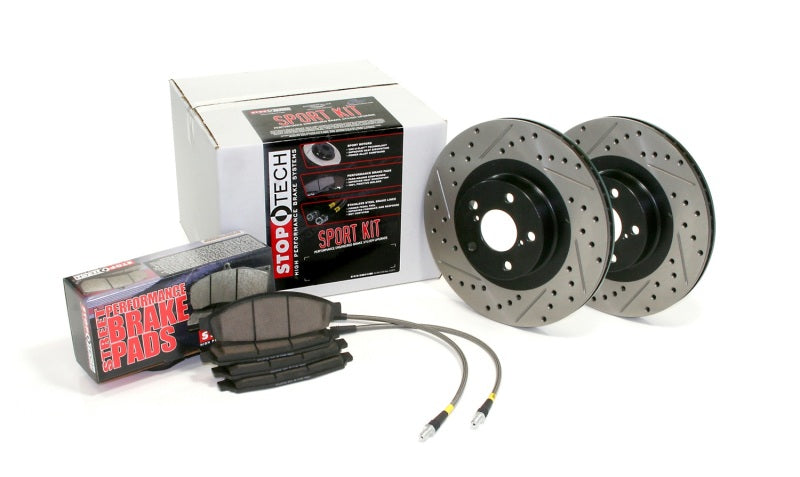 StopTech 09-10 Subaru Impreza WRX (Exc STi) Four Wheel Slotted & Drilled Sport Brake Kit