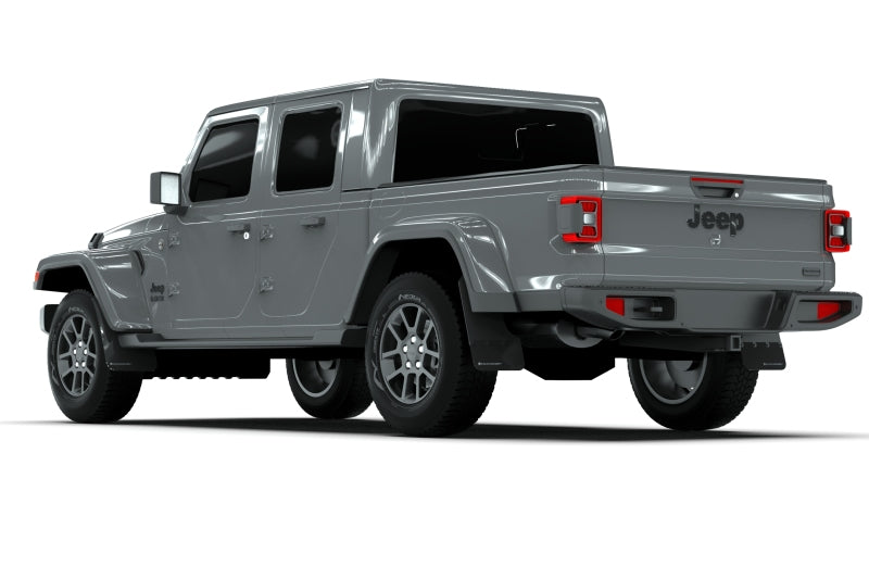 Rally Armor 19-23 Jeep JT Gladiator Mojave/Rubicon Black Mud Flap w/ Grey Logo