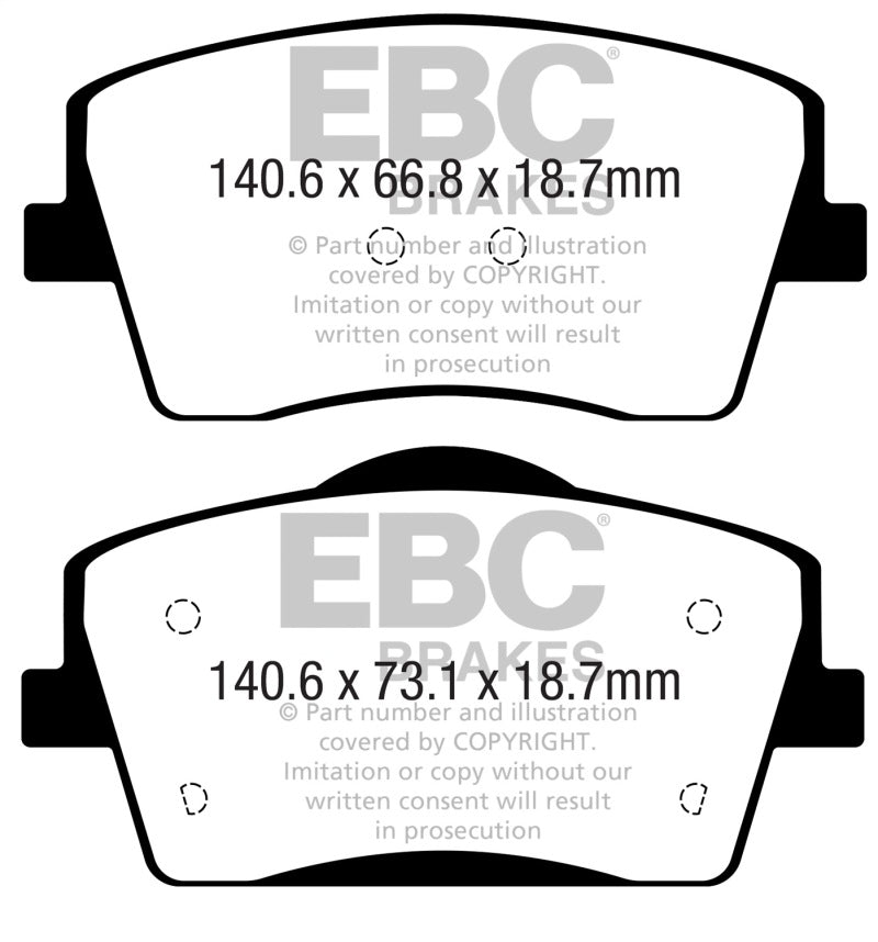 EBC 2018+ Volvo XC40 T4 Yellowstuff Front Brake Pads