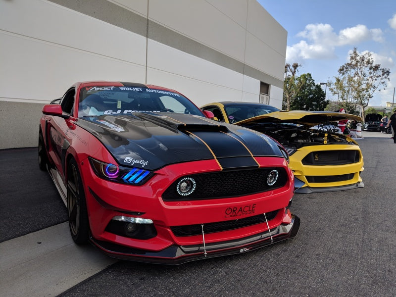 Oracle 15-17 Ford Mustang Dynamic RGB+A Pre-Assembled Headlights - Black Edition - ColorSHIFT