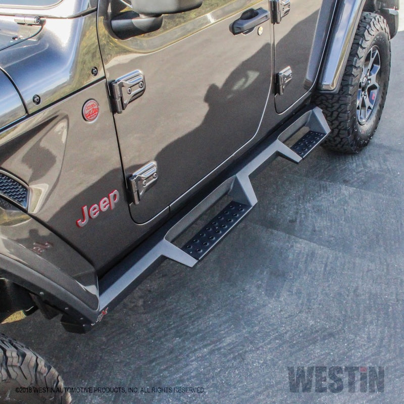 Westin 18-20 Jeep Wrangler JL Unlimited 4DR HDX Drop Nerf Step Bars - Textured Black