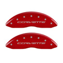 MGP 4 Caliper Covers Engraved Front & Rear C7/Corvette Red finish silver ch