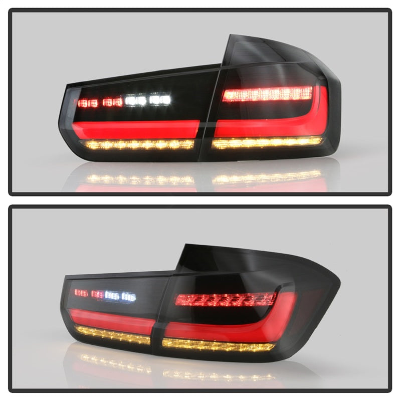 Spyder BMW 3 Series F30 2012-2018 Full LED Tail Lights (ALT-YD-BMWF3012-SEQ-BSM) - Black Smoke