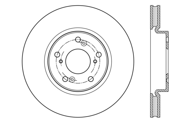 StopTech Slotted & Drilled Sport Brake Rotor Front Left 13 Honda Accord Sport