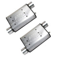 BBK 87-93 Mustang GT Cat Back Kit Varitune Mufflers - Aluminized turn downs