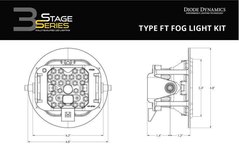 Diode Dynamics SS3 Pro Type FT Kit ABL - White SAE Fog