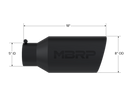 MBRP Universal Tip 8in OD Rolled End 5in Inlet 18in Length T304 - Black