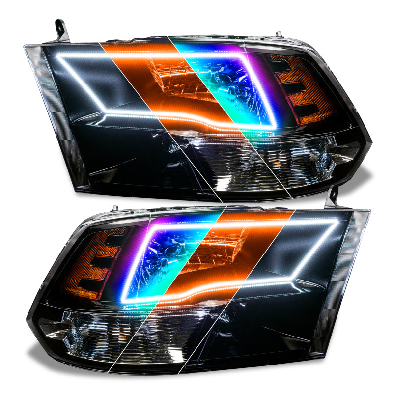 Oracle 09-18 Dodge Ram Switchback Quad Headlight Halo Kit - RGB+A ColorSHIFT+ w/ RF Controller