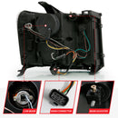 ANZO 2007-2013 Gmc Sierra 1500 Projector Headlight Plank Style Black w/ Clear Lens Amber