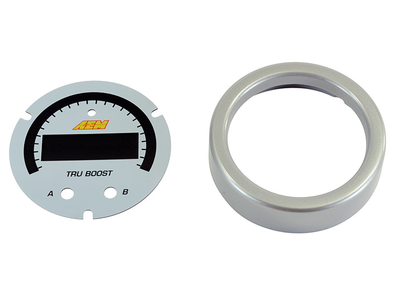 AEM X-Series Tru-BoostX Boost Controller Gauge Accessory Kit - Silver Bezel & White Faceplate