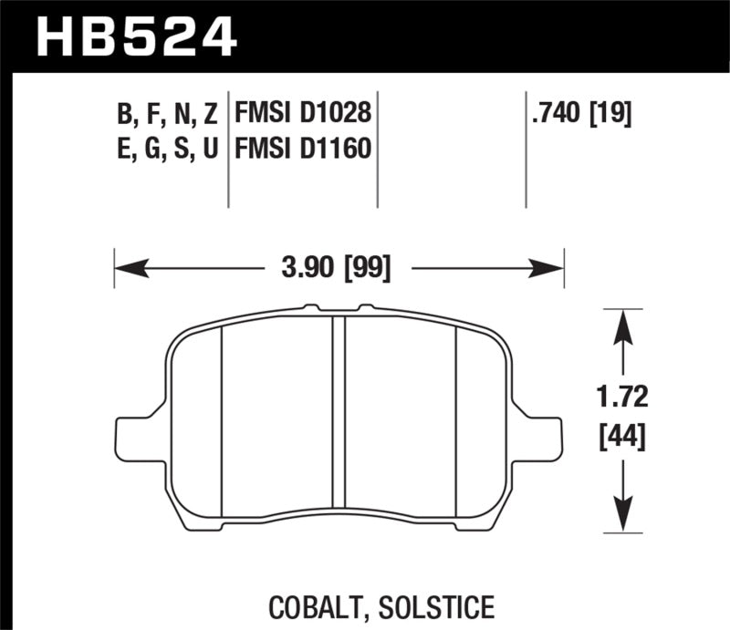 Hawk 05-07 Cobalt SS / 08-09 HHR / 04+ Malibu / 07A+ G5 GT / 06+ G6 / Performance Ceramic Street Fro