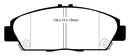 EBC 92-96 Honda Prelude 2.2 Redstuff Front Brake Pads