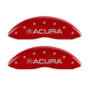 MGP 4 Caliper Covers Front Acura Rear MDX Red Finish Silver Characters