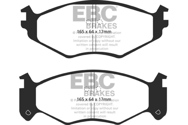 EBC 91-95 Chrysler LeBaron 2.5 (15in Wheels) Ultimax2 Front Brake Pads