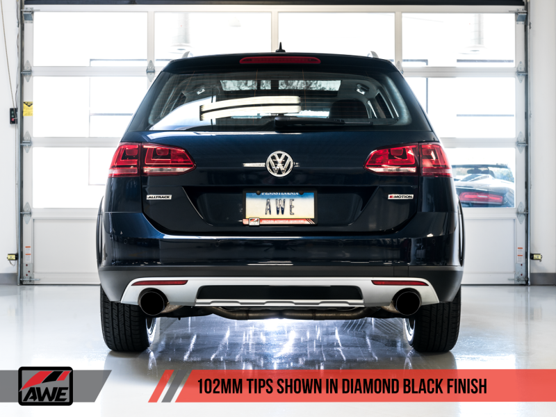 AWE Tuning VW MK7 Golf Alltrack/Sportwagen 4Motion Touring Edition Exhaust - Diamond Black Tips