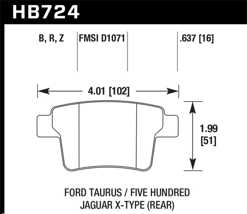Hawk 05-07 Ford Five Hundred / 08-09 Ford Taurus HPS 5.0 Street Rear Brake Pads