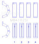 King Chrysler 226 3.7L (Size .026) Crankshaft Main Bearings (Set of 4)