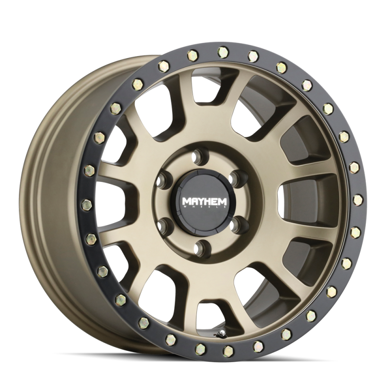 Mayhem 8302 Scout 20x9 / 5x127 BP / 0mm Offset / 78.1mm Hub Matte Gold w/ Matte Black Lip Wheel