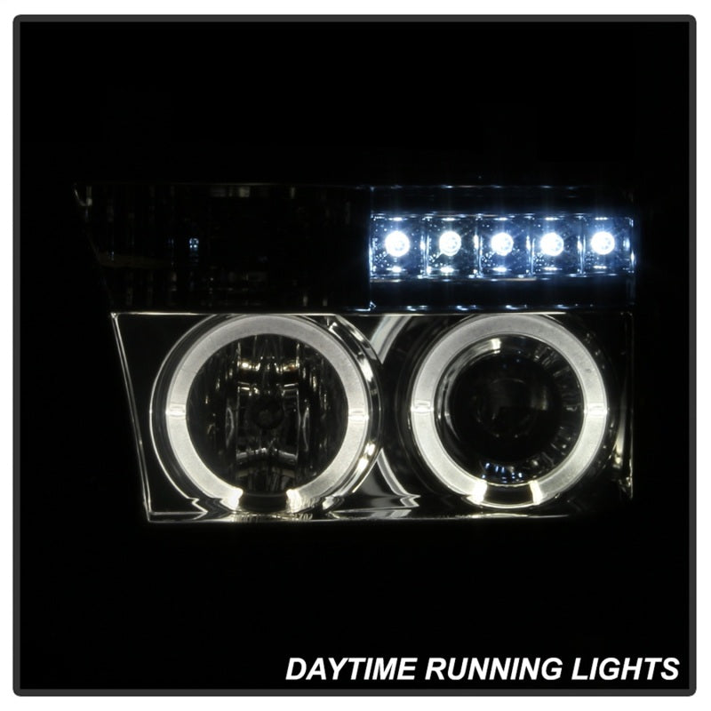 Spyder Toyota Tundra 07-13 Projector Headlights LED Halo LED Smke PRO-YD-TTU07-HL-SM