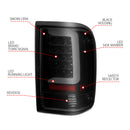 ANZO 1993-1997 Ford  Ranger LED Tail Lights w/ Light Bar Black Housing Clear Lens
