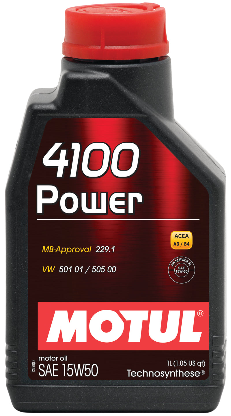 Motul 1L Engine Oil 4100 POWER 15W50 - VW 505 00 501 01 - MB 229.1 - Case of 12