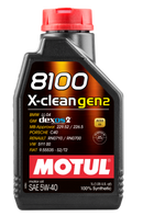 Motul 1L Synthetic Engine Oil 8100 X-CLEAN Gen 2 5W40 - Case of 19