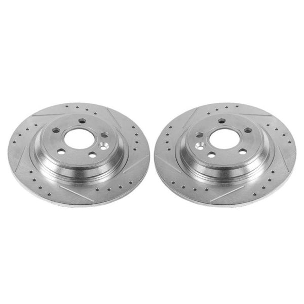 Power Stop 11-15 Volvo S60 Rear Evolution Drilled & Slotted Rotors - Pair
