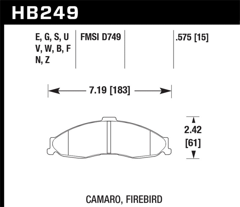 Hawk 98-02 Pontiac Firebird DTC-70 Race Rear Brake Pads