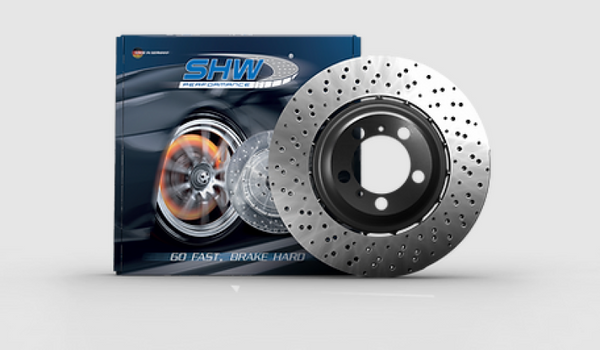 SHW 10-11 Porsche 911 GT3 3.8L w/o Ceramic Brake Right Front Drilled-Dimpled Lightweight Brake Rotor