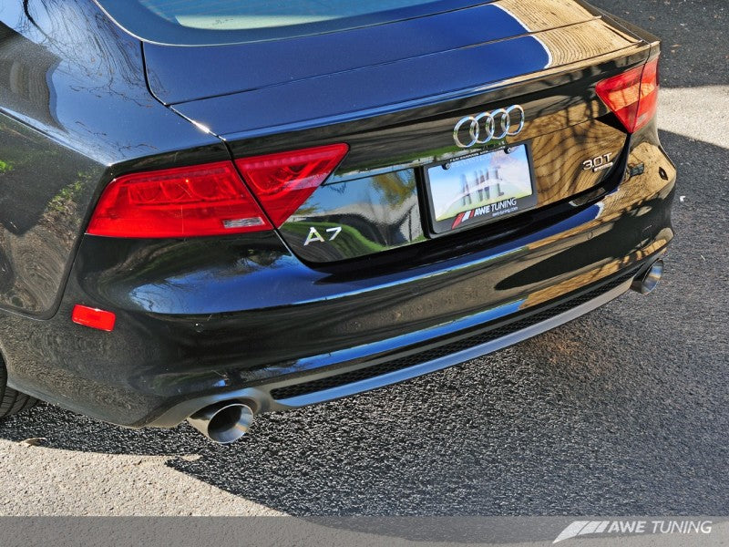 AWE Tuning Audi C7 A7 3.0T Touring Edition Exhaust - Dual Outlet Chrome Silver Tips