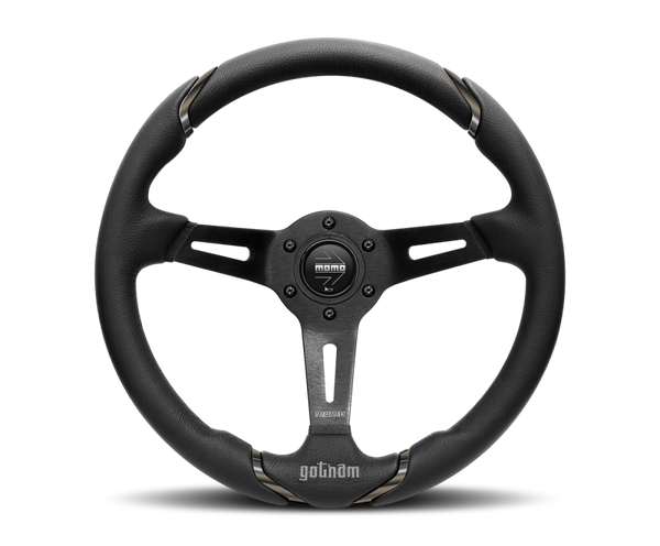 Momo Gotham Steering Wheel 350 mm - Black Leather/Black Spokes