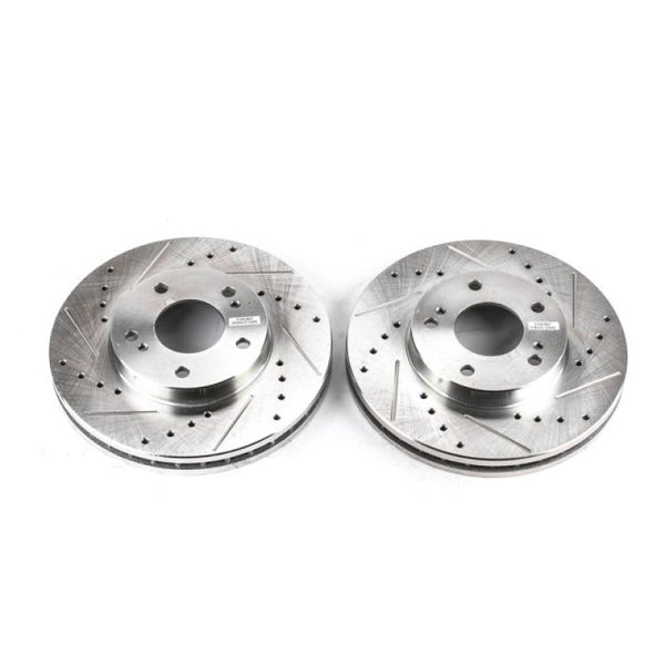 Power Stop 89-96 Nissan 300ZX Front Evolution Drilled & Slotted Rotors - Pair