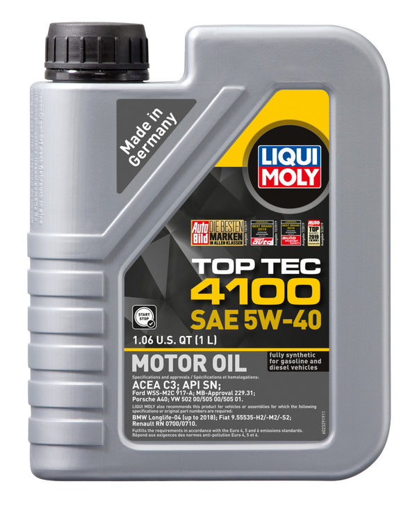 LIQUI MOLY 1L Top Tec 4100 Motor Oil 5W40 - Case of 6